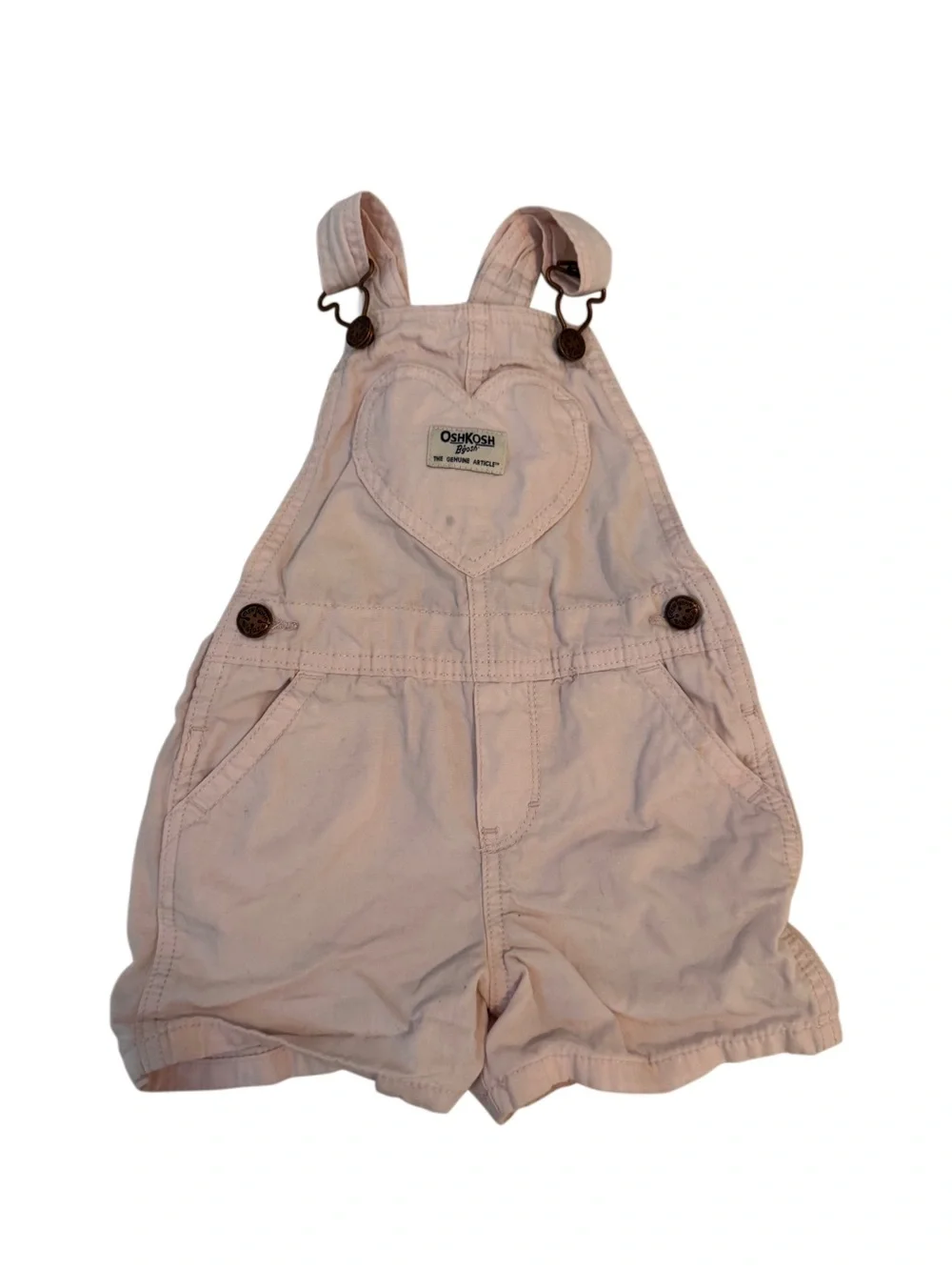 OshKosh B'gosh Light Pink Toddler Shortall with Heart Pocket